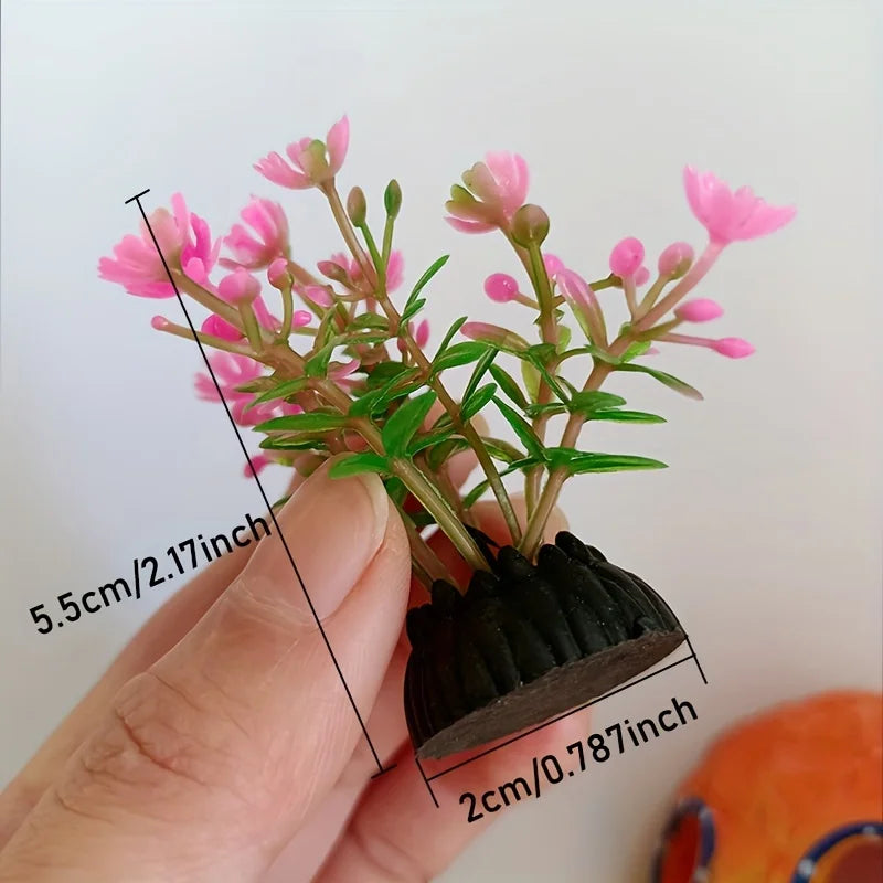 10pcs Vibrant Artificial Seaweed Aquarium Plants – Lifelike Ammania Decorations for Fish Tank Landscaping and Aquascaping