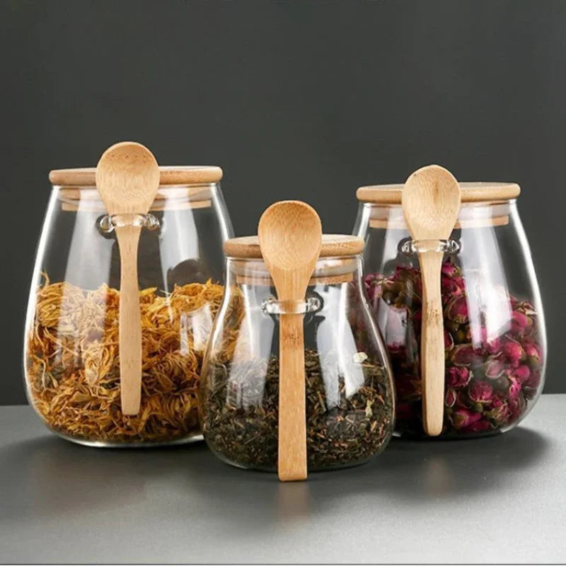 Airtight Glass Food Storage Jars with Lids – Hermetic Containers for Sugar, Tea, Coffee, and Dry Goods