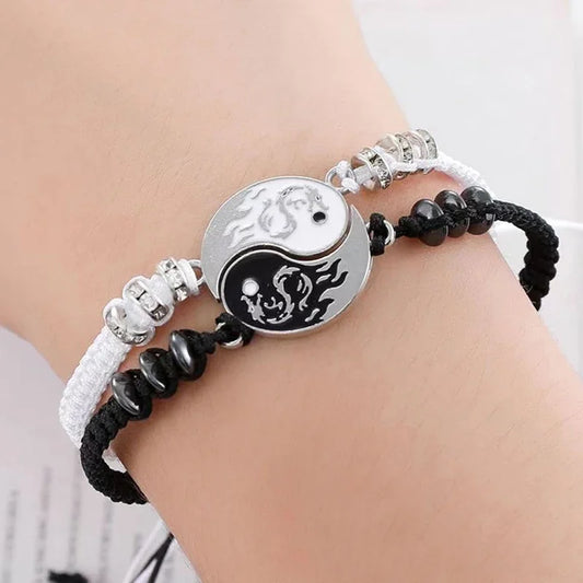 Yin Yang Dragon Charm Bracelets – Adjustable Couple Friendship Jewelry Set