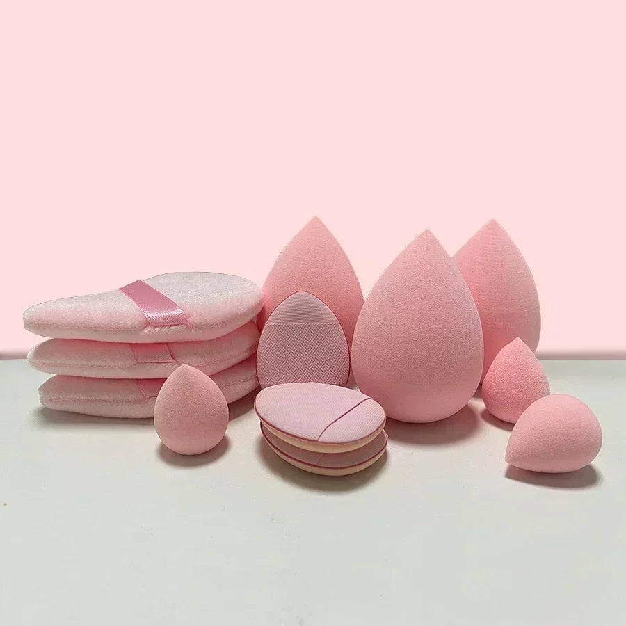 12/14-Piece Makeup Sponge Set – Latex-Free Cosmetic Puffs & Beauty Blenders for Foundation, Powder, and Wet/Dry Use