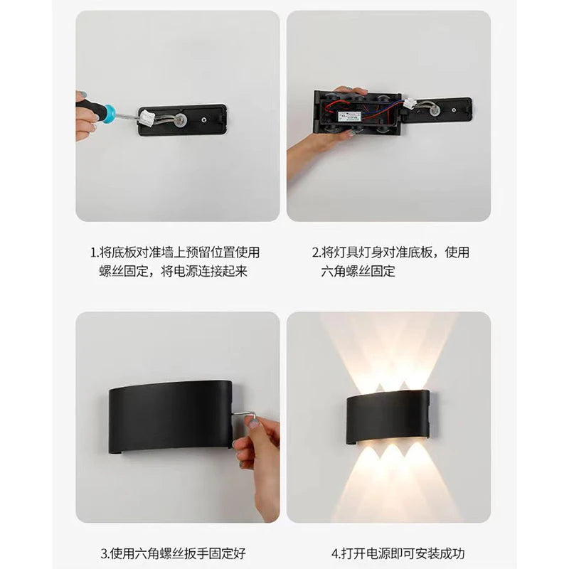 6W/8W/12W PIR Motion Sensor LED Wall Light – Waterproof IP65 Outdoor Indoor Aluminum Sconce for Garden, Porch, Corridor
