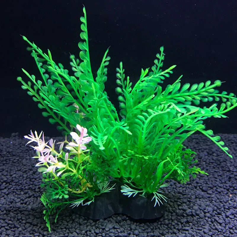 Artificial Aquarium Plants Set – 12-Style Plastic Aquatic Weeds and Grass Decorations for Fish Tank Landscaping (14cm Height)