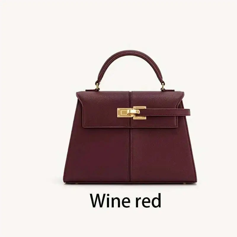 Trapezoidal Crossbody Leather Bag for Women – Versatile PU Top-Handle Handbag, Fashionable Casual Day Clutch Purse