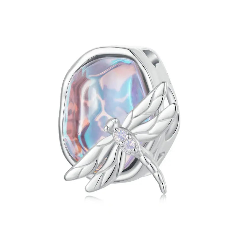 925 Sterling Silver Dragonfly, Butterfly, Flower, or Bird Charm – Sparkling Beads for DIY Bracelets