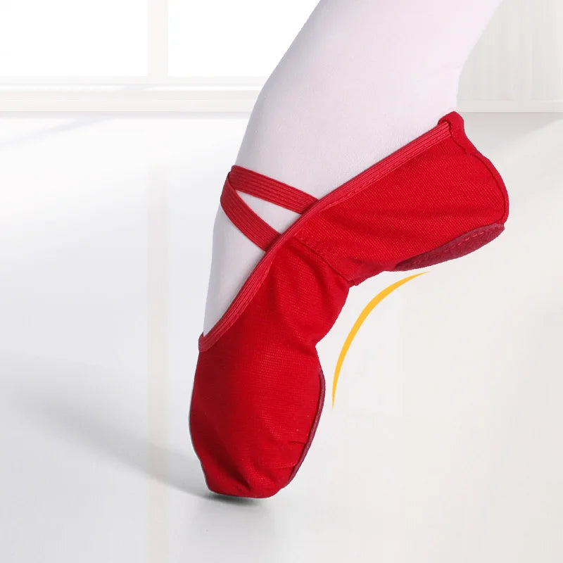 Canvas Ballet Slippers for Girls & Women – Soft Sole Gymnastics and Dance Practice Shoes