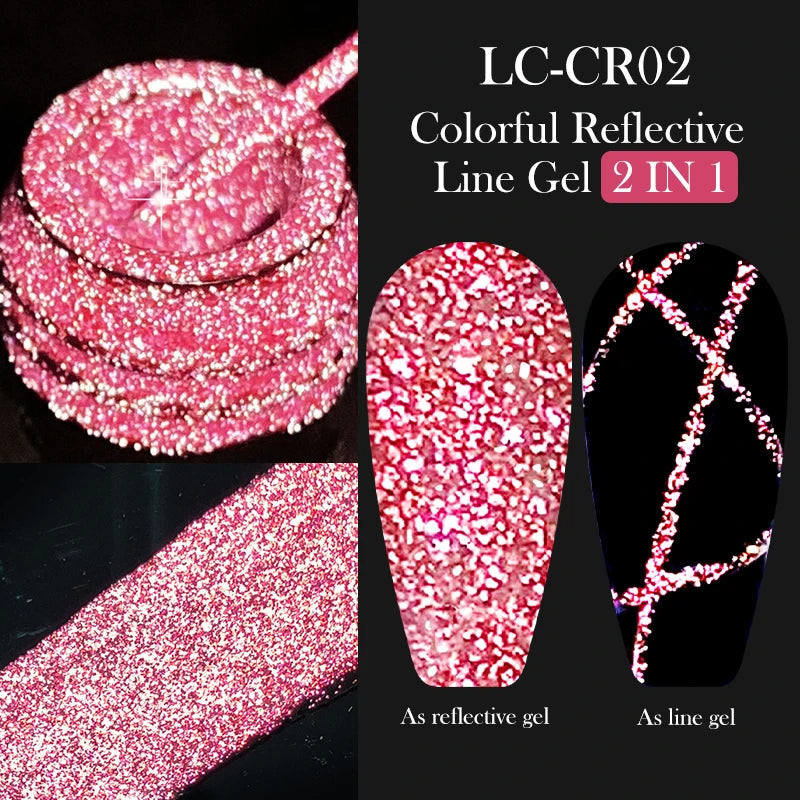 5ml Metallic Gold & Silver Liner Gel – Super Bright Mirror Nail Art Drawing Gel for French Tips & Design