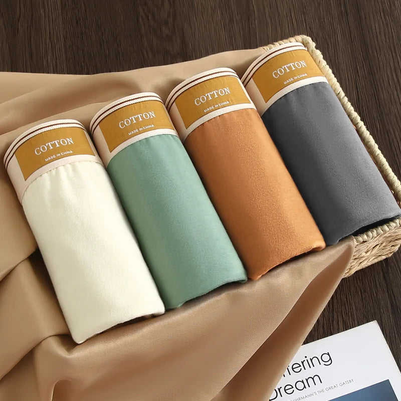 3-Pack Men’s Cotton Boxer Shorts – Breathable Stretch Solid Color Underwear with Comfort Fit Waistband