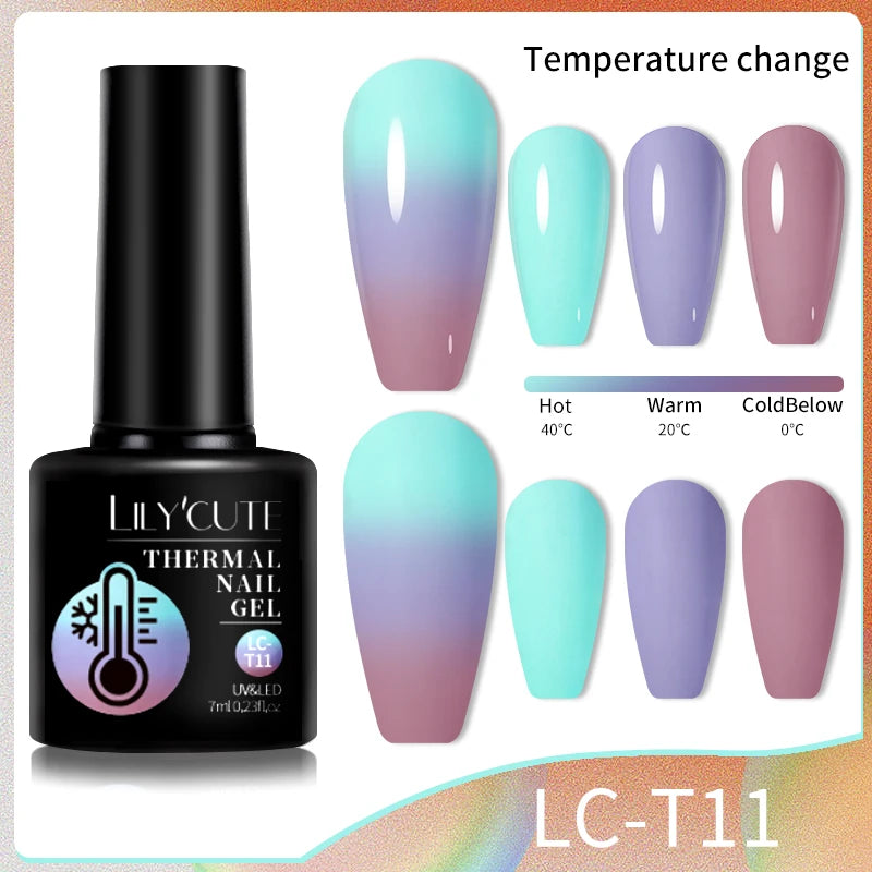 7ml Thermal Color-Changing Gel Nail Polish – Temperature Reactive Vernis with Matte & Bright Effect