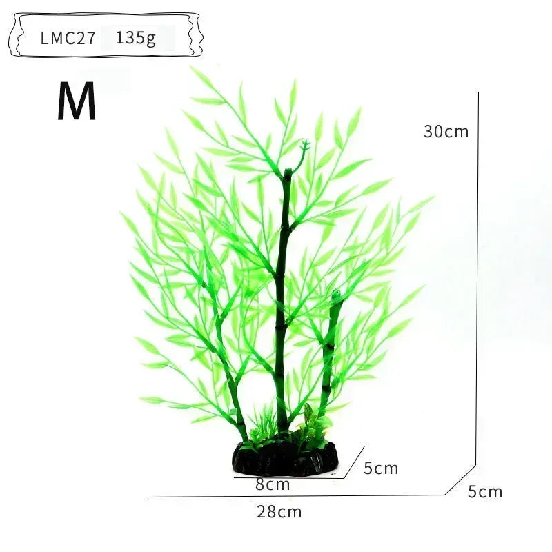 Simulation Aquarium Plant Decoration – Plastic Water Plants, Flowers, Trees, and Rock Accessories for Fish Tank Landscaping