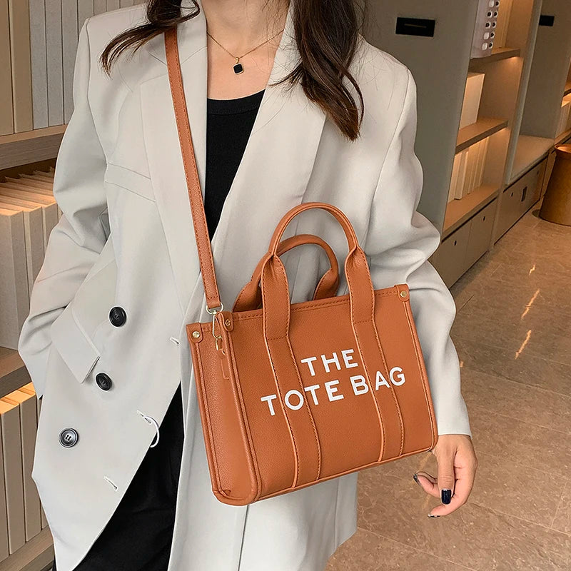 Women's Large Solid Tote Bag – Fashion Crossbody Handbag with Zipper Closure and Interior Compartment