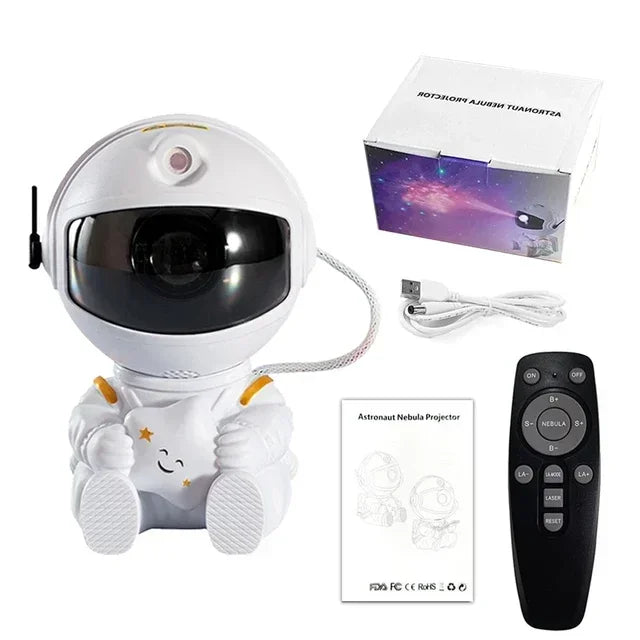 Astronaut Galaxy Star Projector Light – LED Space Nebula Ceiling Lamp with USB Power, Water Ripple Effect for Bedroom & Kids Decor