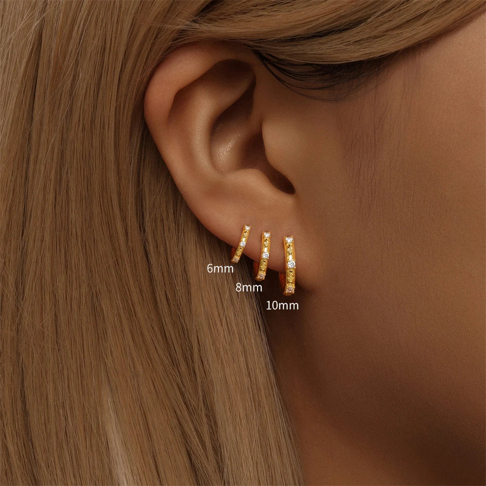 925 Sterling Silver Twisted Gold Hoop Earrings for Women – Multiple Sizes Huggie Studs