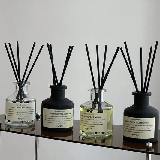 50ml Reed Diffuser Essential Oil Set – Freesia & Jasmine Scented Aromatherapy Air Freshener with Sticks for Home & Room Décor