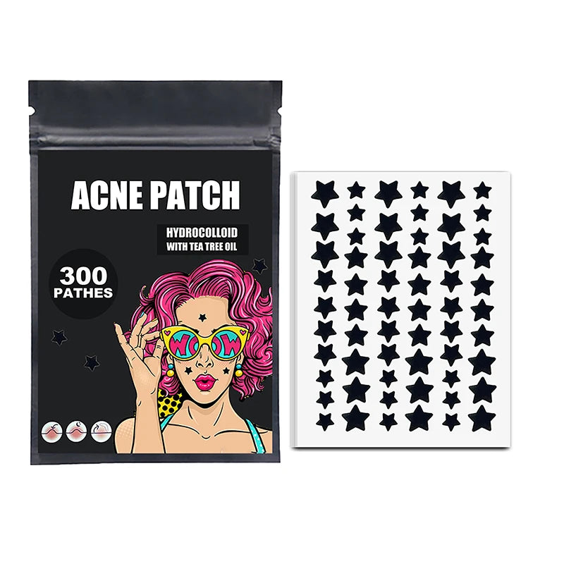 300/600/1200pcs Star-Shaped Acne Pimple Patches – Invisible Hydrocolloid Spot Stickers for All Skin Types