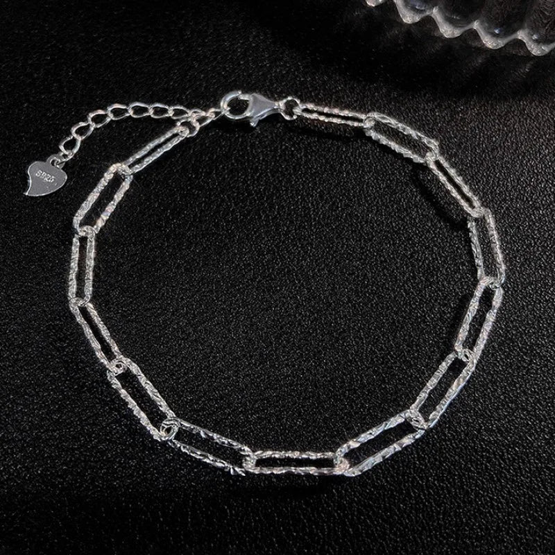 18K Gold Plated Adjustable Bracelet for Women – Rhinestone Heart Link with Square Zircon Charm