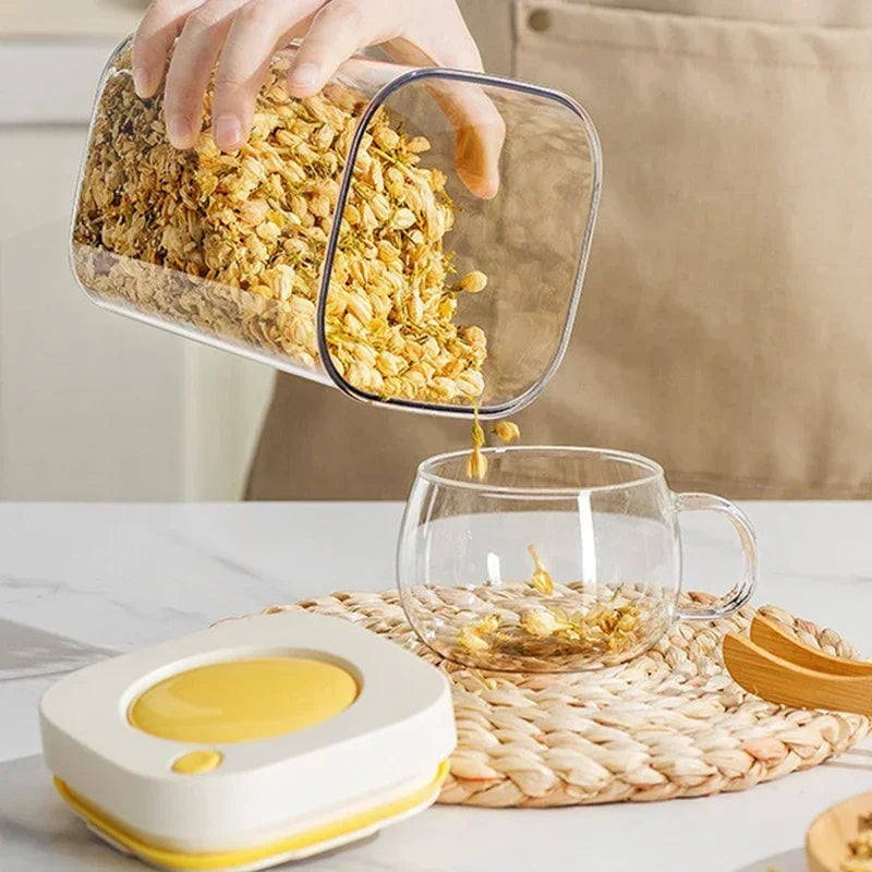 Vacuum Sealed Food Storage Container – Airtight Plastic Box for Grains, Coffee, and Kitchen Organization