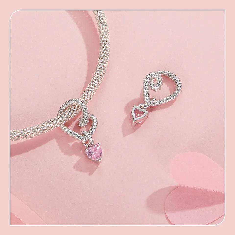 Sterling Silver Spiritual Heart Infinity Charm Bead – Fits Charm Bracelets, Lucky Symbol Jewelry for Women