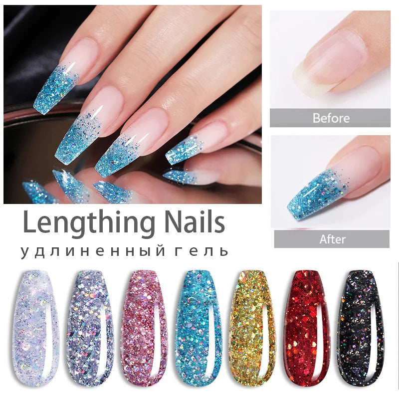 15ml Nail Extension Gel Kit – Soak Off UV Acrylic Gel in White, Clear & Pink for Home or Salon Nail Art