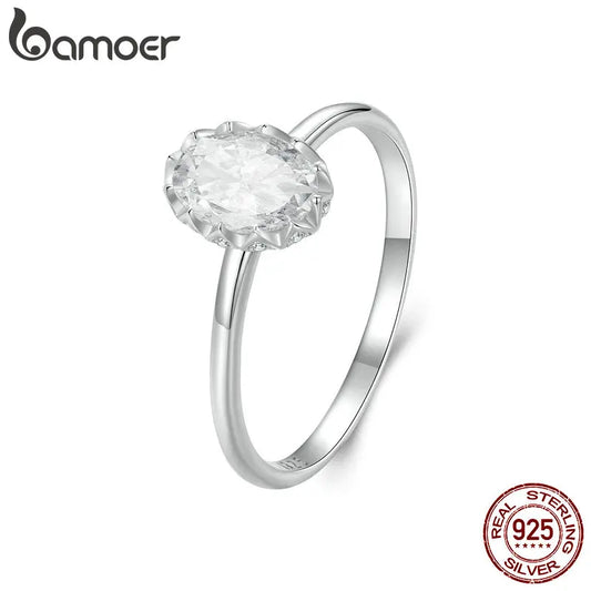 1 Carat Oval Moissanite Engagement Ring – Solitaire Promise Ring with 925 Sterling Silver and White Gold Plating for Women