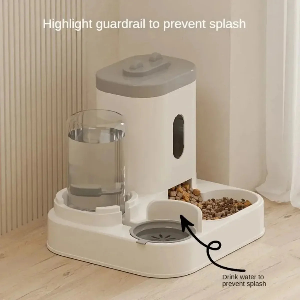 Automatic Pet Feeder with Water Fountain – Large Capacity Raised Food Bowl for Cats and Dogs