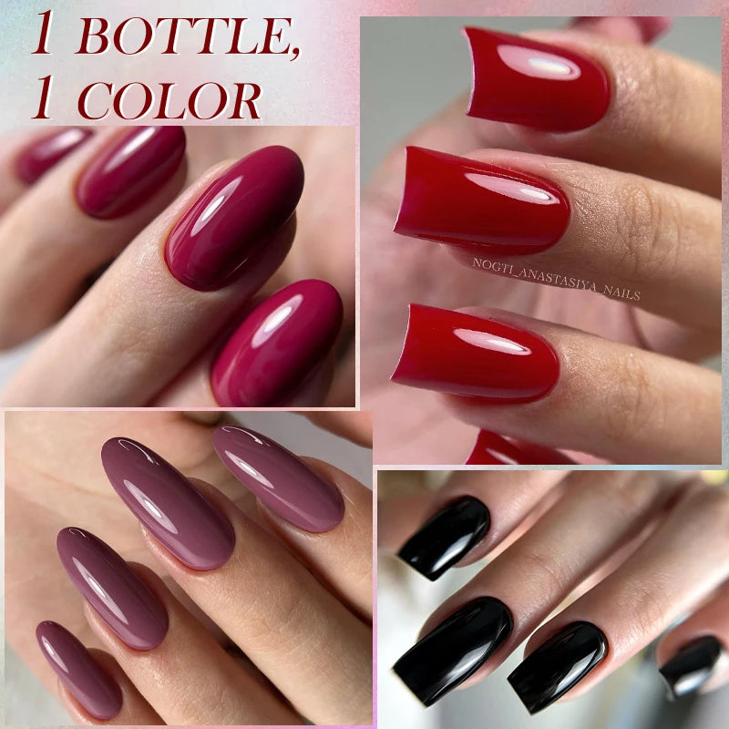 7ml Nail Gel Polish – 125 Solid Colors, Soak-Off UV LED Semi-Permanent Gel for Manicure