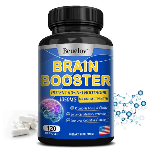 Advanced Brain Booster Supplement – Enhances Memory, Focus, and Cognitive Function – Supports Brain Development – 30/60/120 Capsules