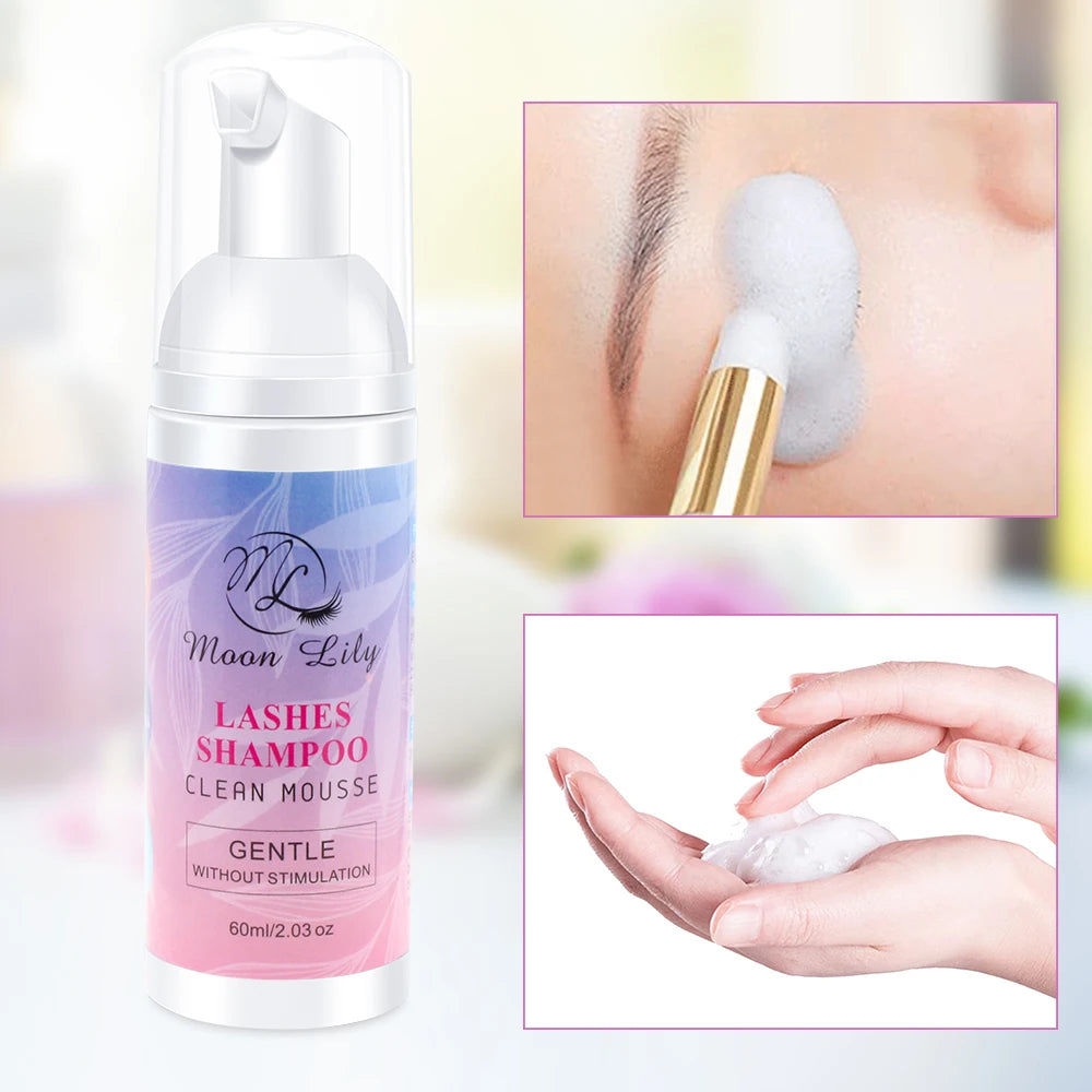 60ml Eyelash Shampoo – Gentle Foam Cleanser for Eyelash Extensions & Grafting