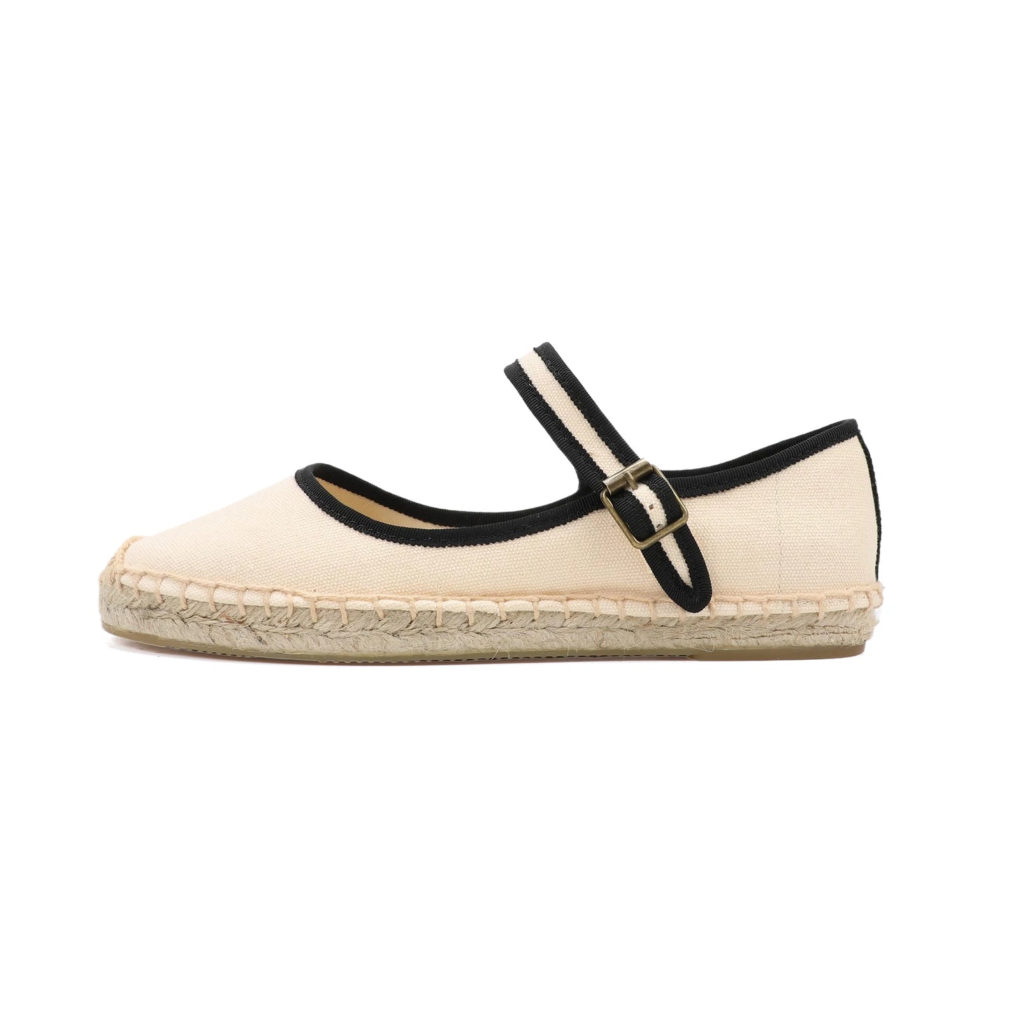 Breathable Canvas Mary Jane Espadrille Flats – Women's Loafers with Buckle Strap for Spring & Autumn