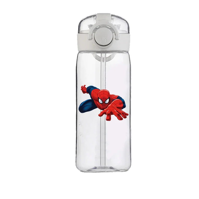 400ml Spider-Man Cartoon Water Bottle – Heat-Resistant Plastic Cup for Boys and Girls, Food-Grade Student Drinking Cup Gift