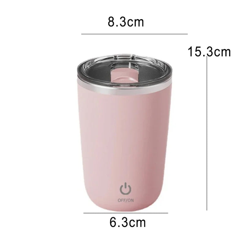 304 Stainless Steel Self-Stirring Mug – Rechargeable Automatic Magnetic Coffee Mixer Cup, 340ml Smart Water Bottle