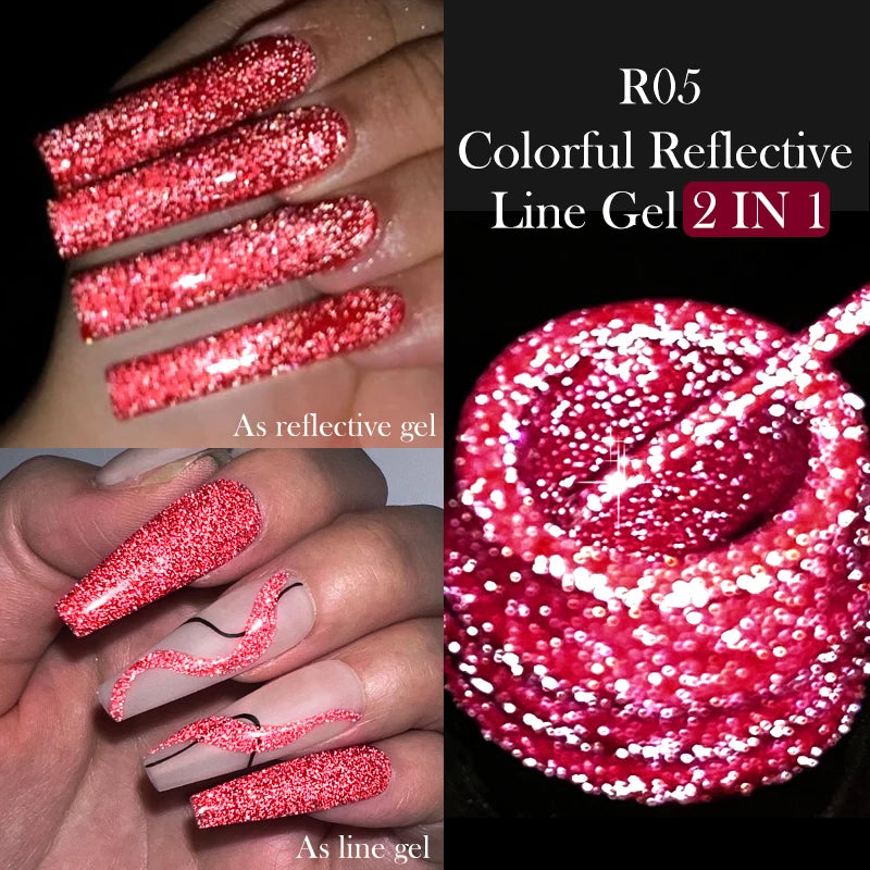 7ml Metallic Chrome Silver Mirror Effect Gel – Super Bright Line Art & French Tip Nail Painting Gel Polish