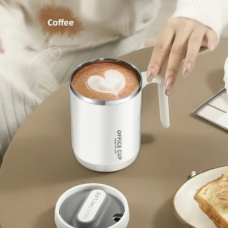 500ml Insulated Coffee Mug with Lid – Portable Large-Capacity Travel Cup with PP or 304 Stainless Steel Liner