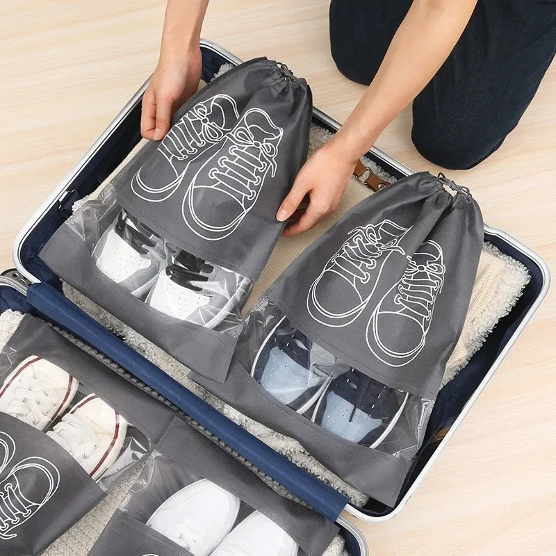 5-Piece Waterproof Shoe Storage Bags – Large Capacity Travel Organizers with Thickened Non-Woven Fabric