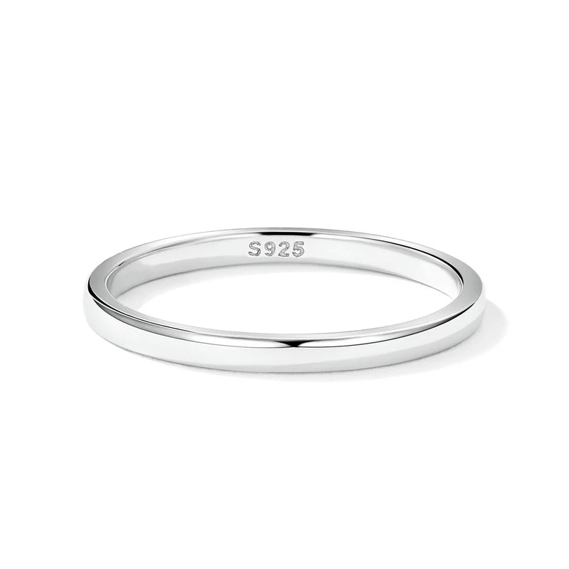 925 Sterling Silver Minimalist Stackable Eternity Ring – Simple Round Band for Women