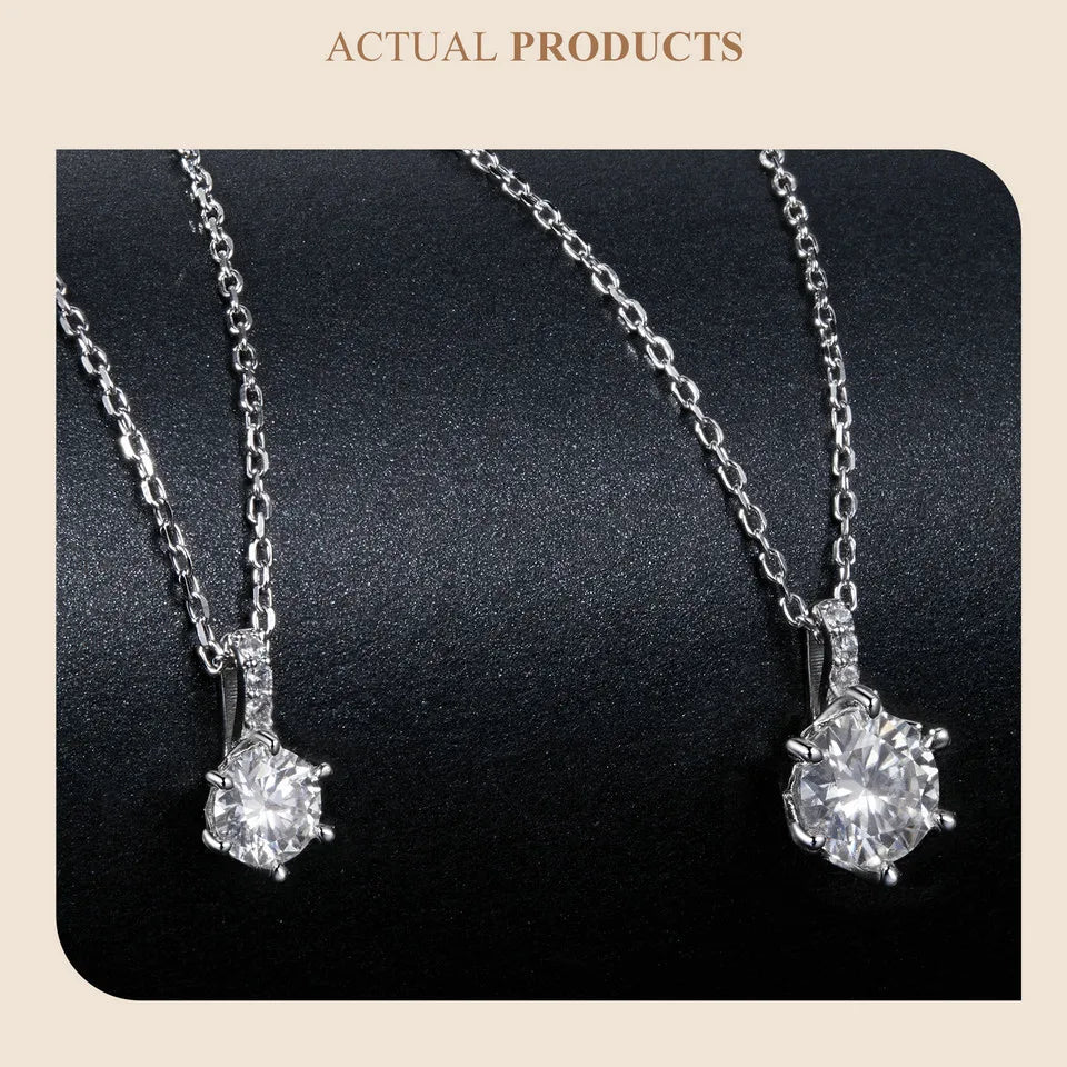 1 Carat Moissanite Heart Pendant Necklace for Women – 925 Sterling Silver, D Color VVS1 Lab-Grown Diamond, Elegant Jewelry for Wedding & Engagement