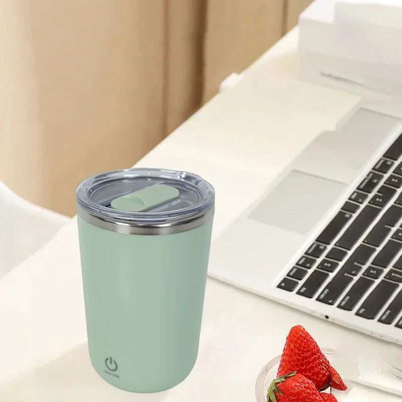 304 Stainless Steel Self-Stirring Mug – Rechargeable Automatic Magnetic Coffee Mixer Cup, 340ml Smart Water Bottle