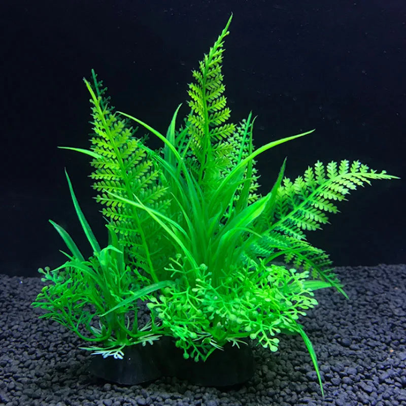 Artificial Aquarium Plants Set – 12-Style Plastic Aquatic Weeds and Grass Decorations for Fish Tank Landscaping (14cm Height)