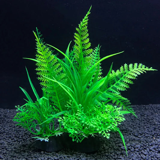 Artificial Aquarium Plants Set – 12-Style Plastic Aquatic Weeds and Grass Decorations for Fish Tank Landscaping (14cm Height)