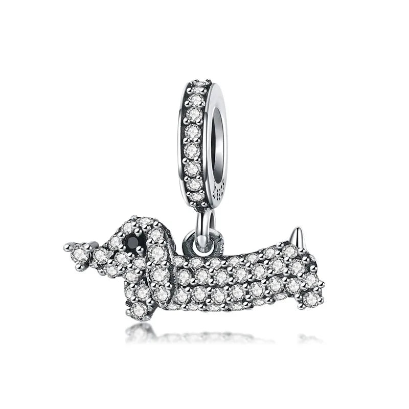 925 Sterling Silver Family Heart Cross Charm – Clear 5A Crystal Bead for Bracelets & Necklaces