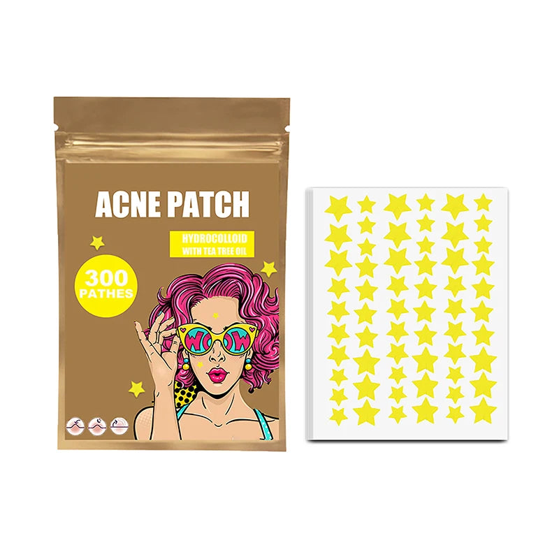 300/600/1200pcs Star-Shaped Acne Pimple Patches – Invisible Hydrocolloid Spot Stickers for All Skin Types