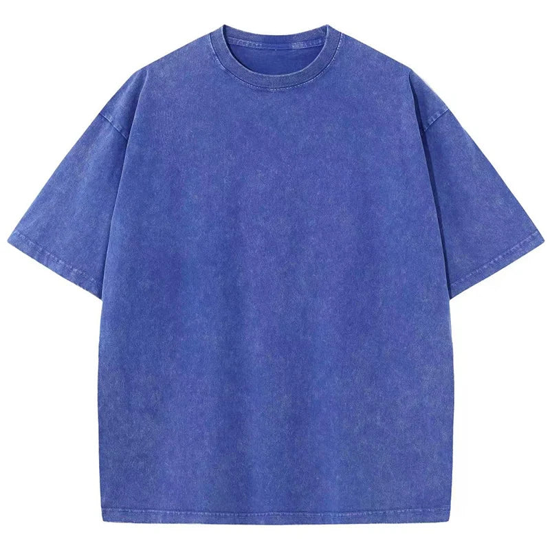 Washed Oversized Cotton T-Shirt – Vintage Y2K Short Sleeve Tee for Men and Women