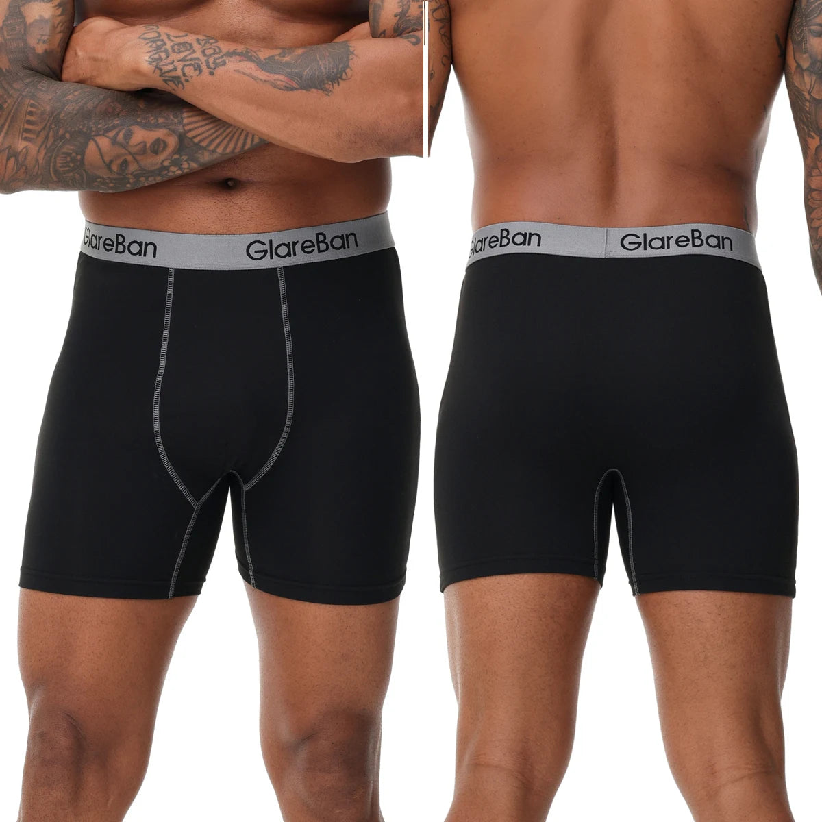 5-Pack Men's Mid-Length Boxer Shorts – Soft Stretch Polyester Briefs-Style Underwear (S–XXL)