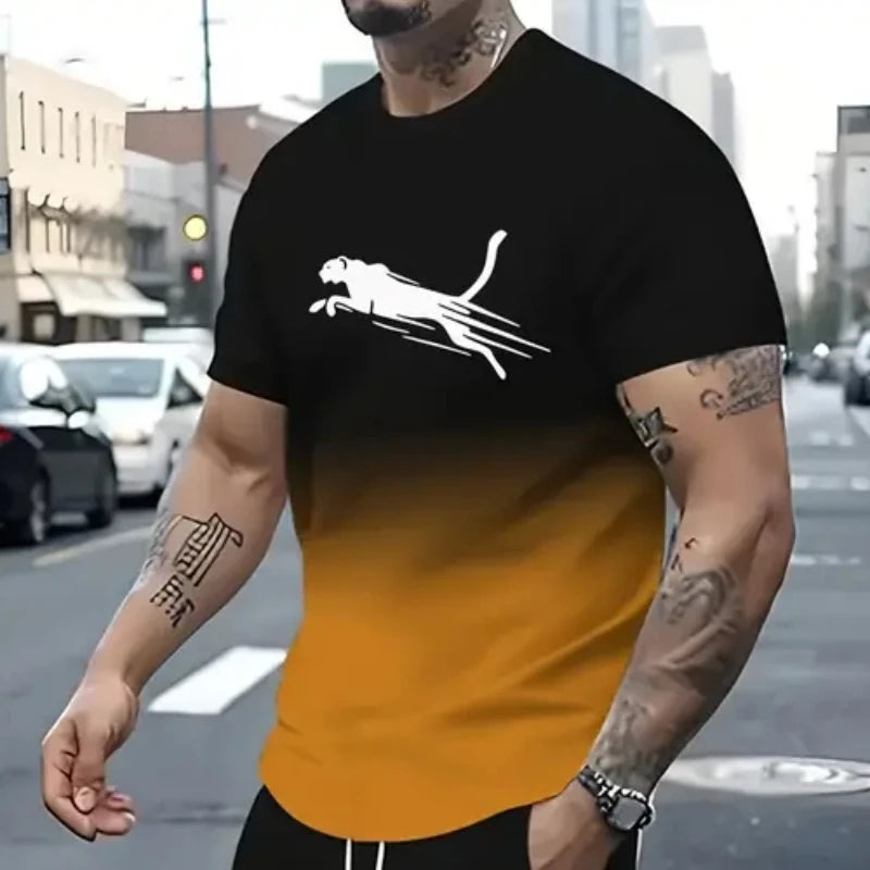 3D Animal Print Men's T-Shirt – Lightweight Sports and Street Style Oversized Tee