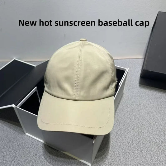 Unisex Embroidered Letter Baseball Cap – Adjustable Cotton Sun Hat with Inverted Iron Logo for Travel and Casual Wear