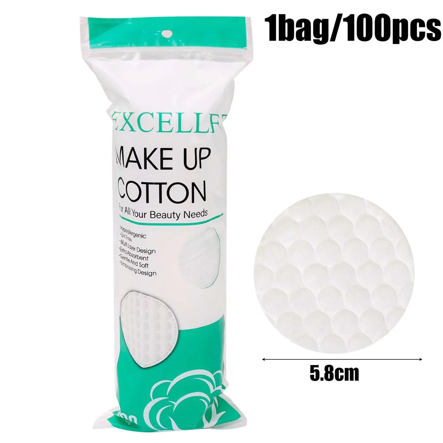 100pcs Pearl Textured Cotton Pads – Soft Double-Sided Makeup Remover Pads for Cleansing, Toner, and Nail Polish