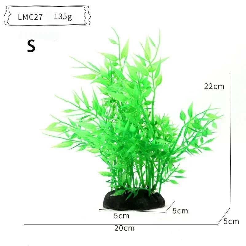 Simulation Aquarium Plant Decoration – Plastic Water Plants, Flowers, Trees, and Rock Accessories for Fish Tank Landscaping