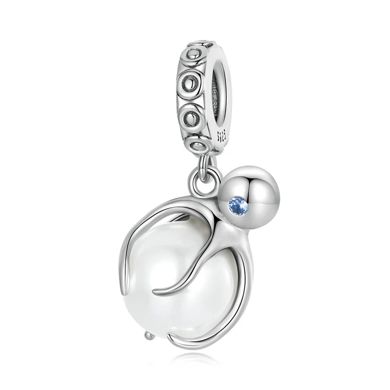 Sterling Silver Dog Charm Bead – Poodle & Dachshund Pendant for Charm Bracelets, DIY Jewelry for Women