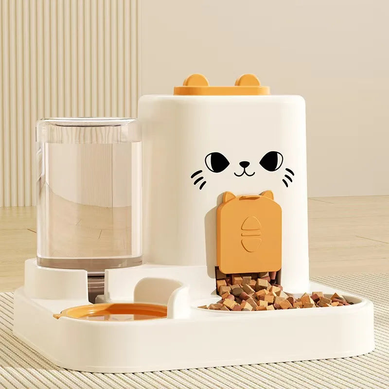 Automatic Pet Feeder with Water Fountain – Large Capacity Raised Food Bowl for Cats and Dogs