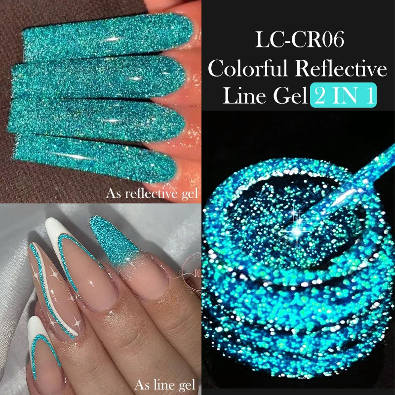 7ml Metallic Chrome Silver Mirror Effect Gel – Super Bright Line Art & French Tip Nail Painting Gel Polish
