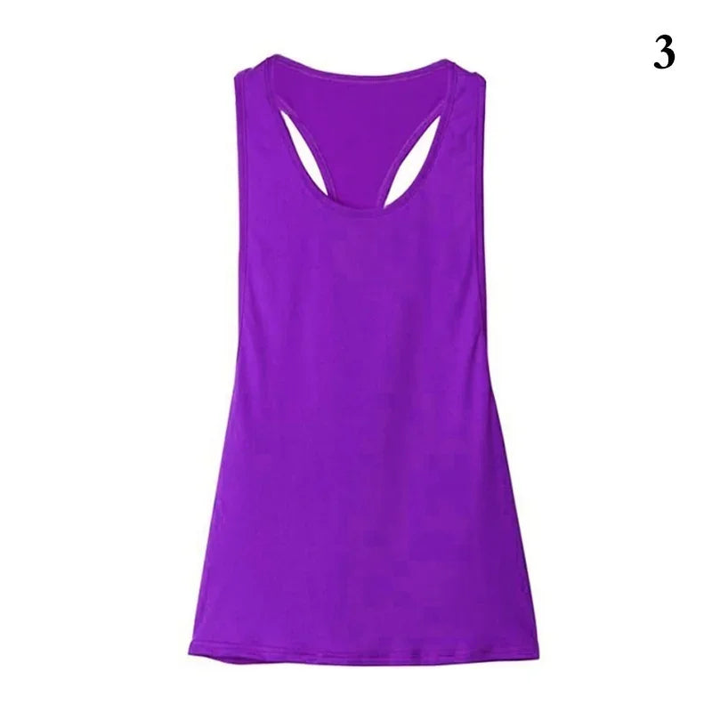 Women's Quick-Dry T-Back Tank Top – Slim Fit Sleeveless Workout Vest
